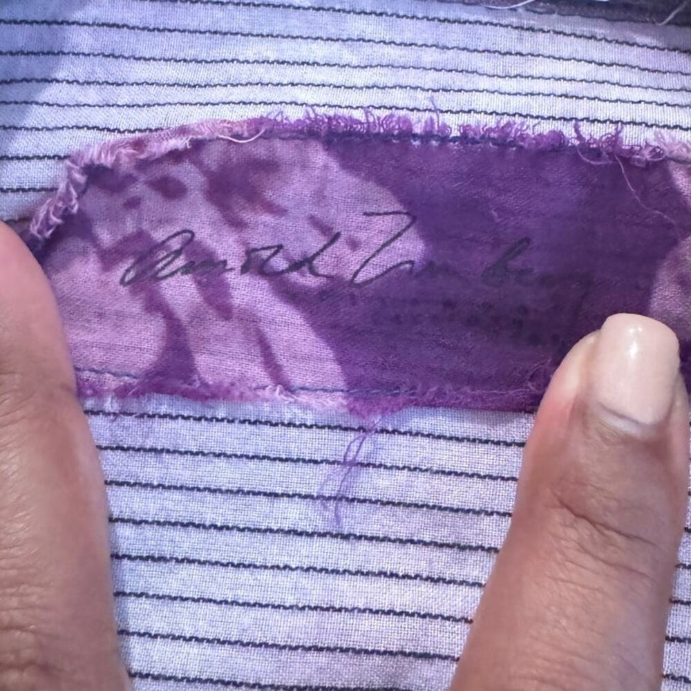 Arnold Zimberg Mens Purple Lightweight Button Down Shirt Bold Colorful SIZE S/M - Picture 3 of 8